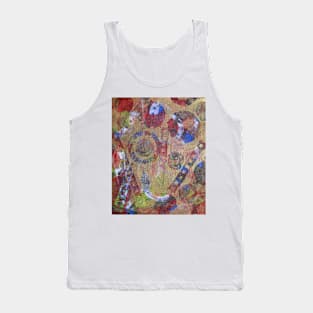 Abstract Face in Gold Art Print Tank Top